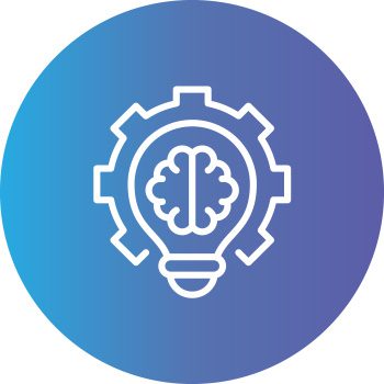 gear surrounding a light bulb and brain
