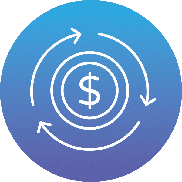 Dollar with arrows indicating movement